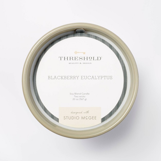 20oz Ceramic Blackberry Eucalyptus Candle Green Designed With Studio Mcgee