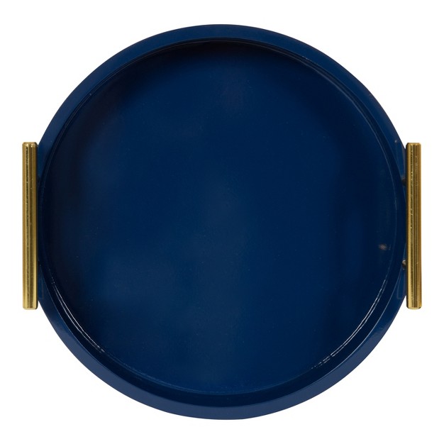 Kate And Laurel Lipton Tray 2 Piece Navy Blue And Gold