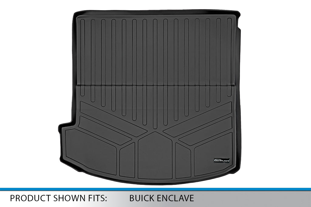 Smartliner SD0345 All Weather Custom Fit Trunk Behind 2nd Row Floor Mat Cargo Liner for 2018-2022 Buick Enclaveand#44; Black