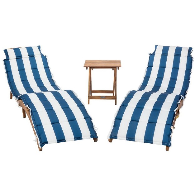 Pacifica 3 Piece Patio Outdoor Lounge Set Safavieh