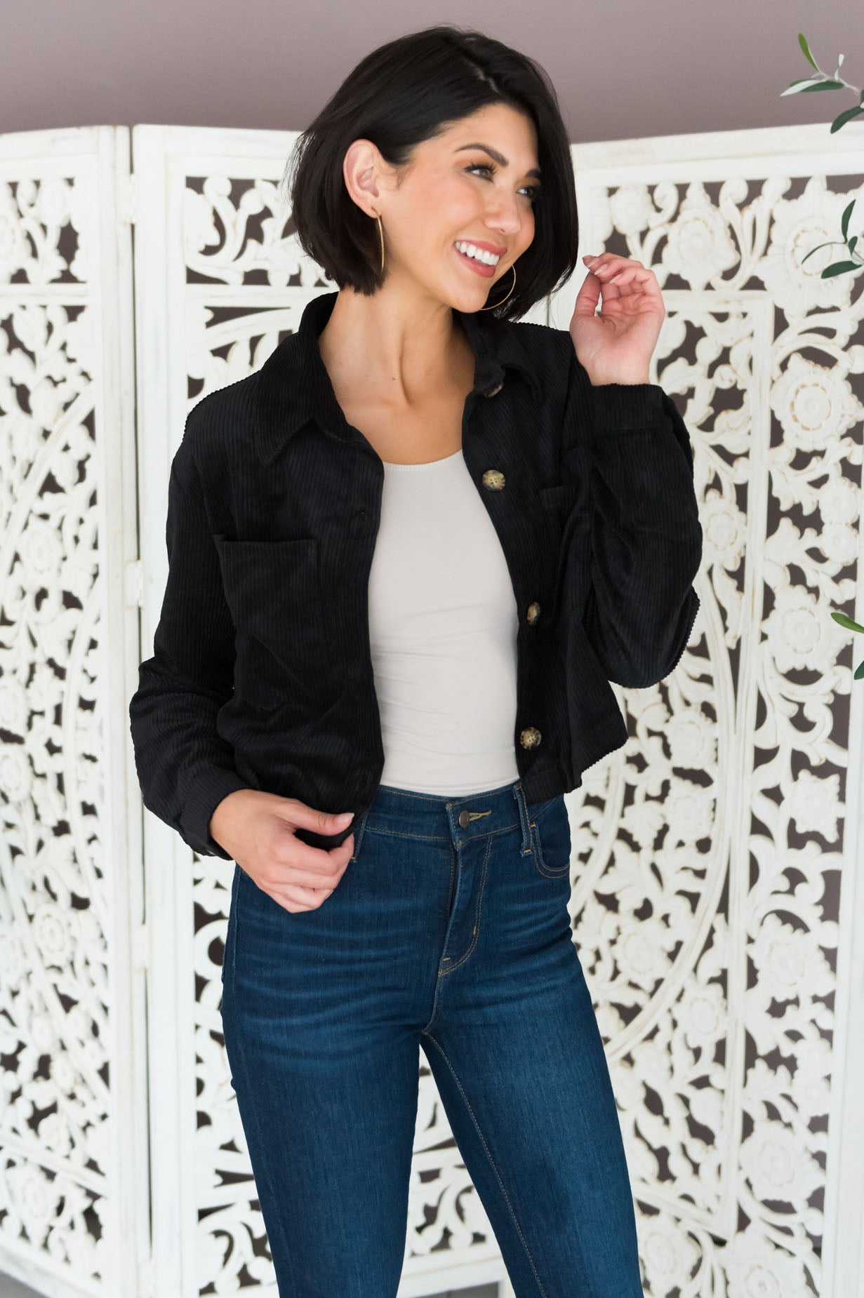 Trendy Vibes Modest Corduroy Jacket