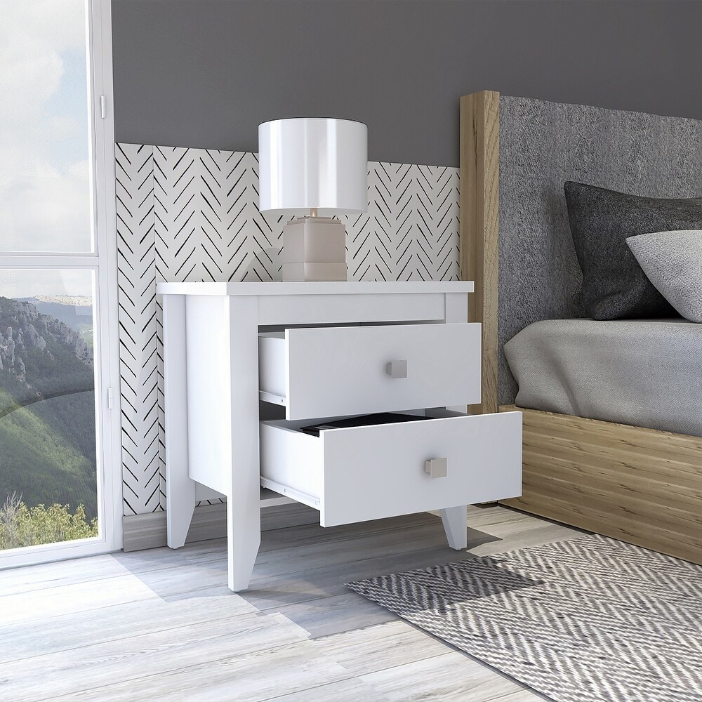 Nightstand with 2 drawer and 2 Shelf