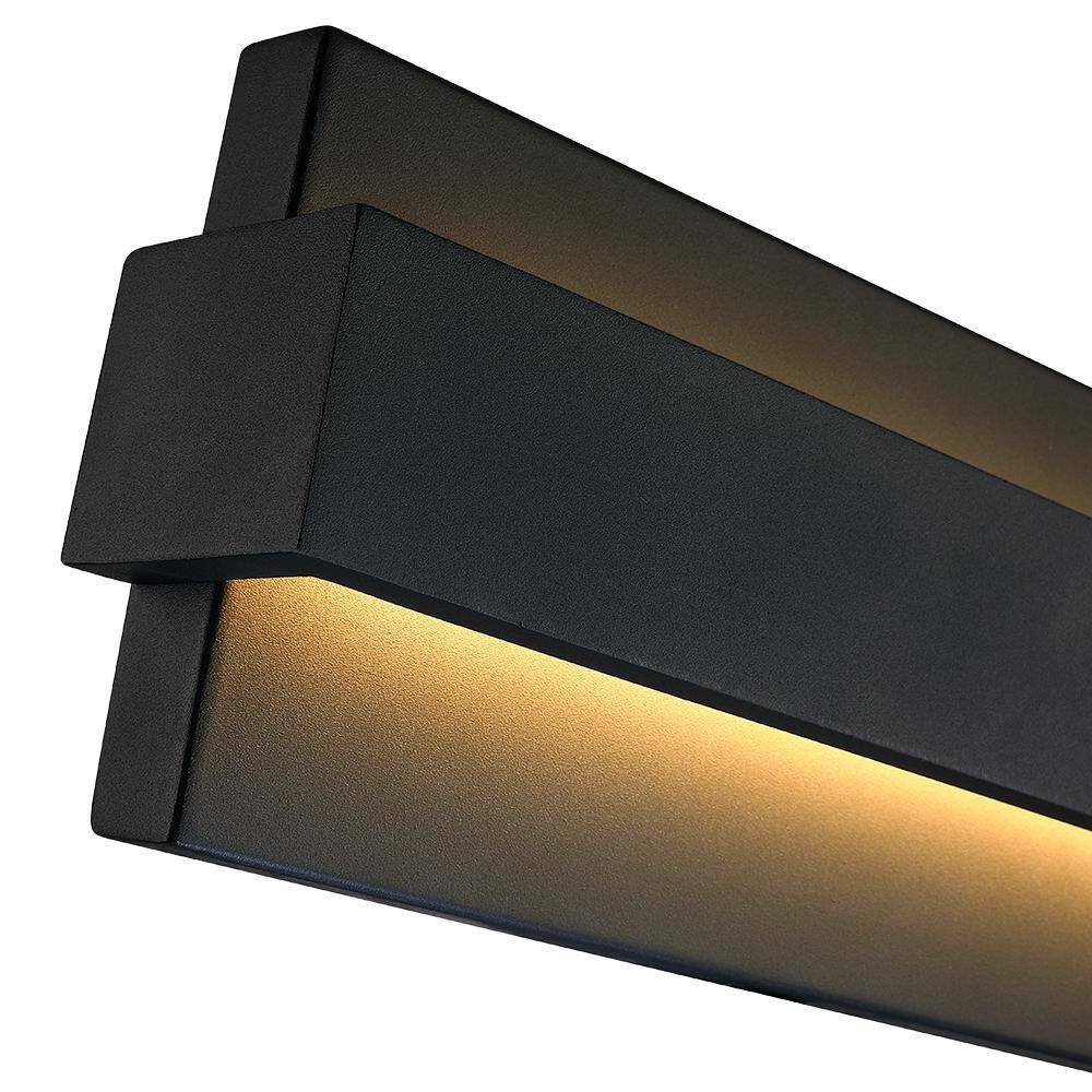 TRUE FINE Reflect 24 in. Black Modern LED Outdoor Wall Sconce Light TD120009W-LED