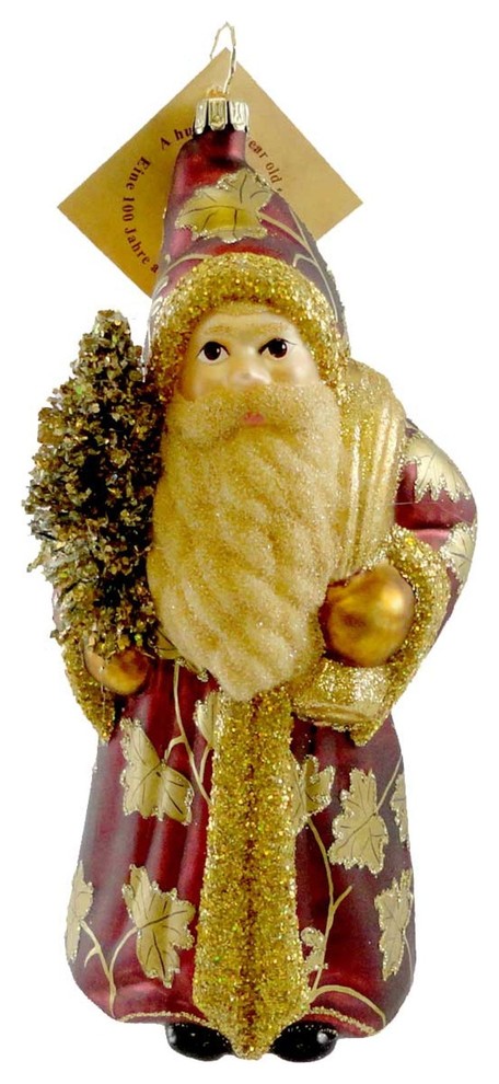 Gabriela Christoff CHRISTMAS TRADITION Glass Ornament Christmas Santa 29795   Contemporary   Christmas Ornaments   by Story Book Kids Inc  Houzz