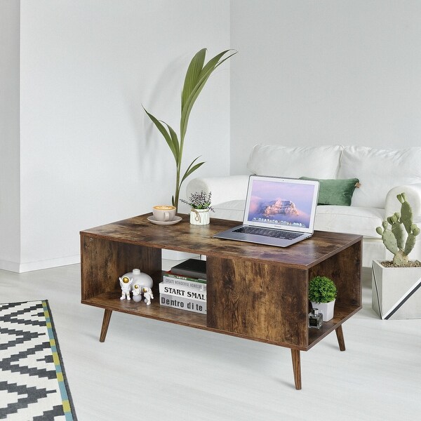 Open Storage Coffee Table Brown