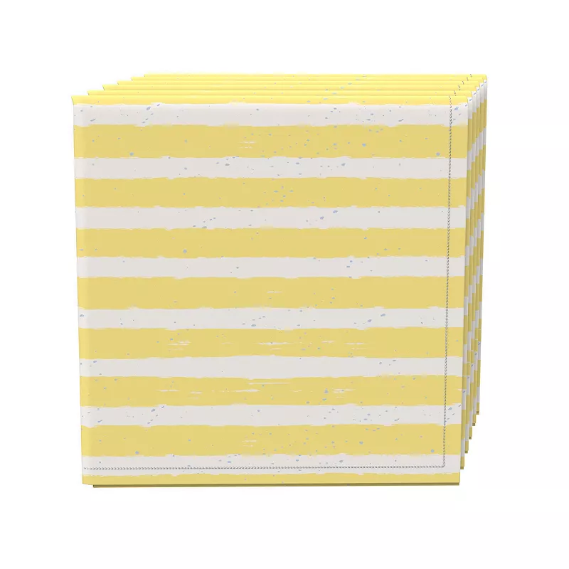 Napkin Set of 4， 100% Cotton， 20x20， Lemonade Stripe