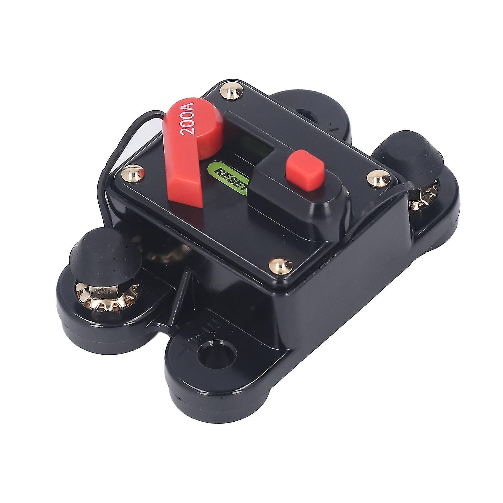 Circuit Breaker Manual Reset 1/4in Overcurrent Protection DC 12‑48V for Vehicle Motor 200A