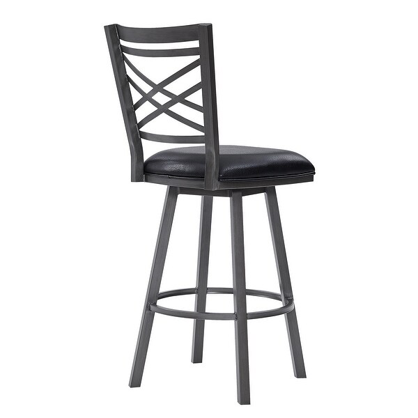 Fargo Modern Swivel Metal and Faux Leather Bar or Counter Stool