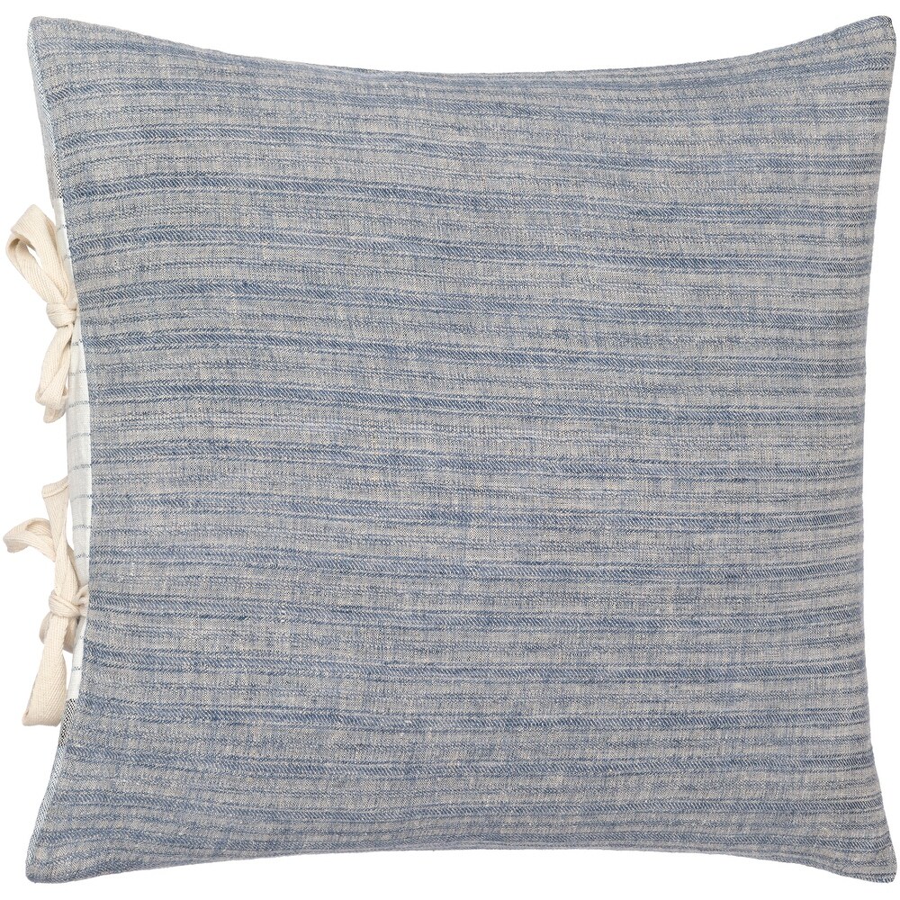 Samirah Linen Subtle Striped Throw Pillow with Ties