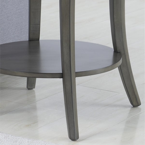 Roundhill Furniture Perth Contemporary Oval Shelf End Table， Gray