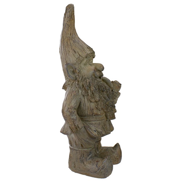 Gray Standing Gnome Outdoor Garden Statue