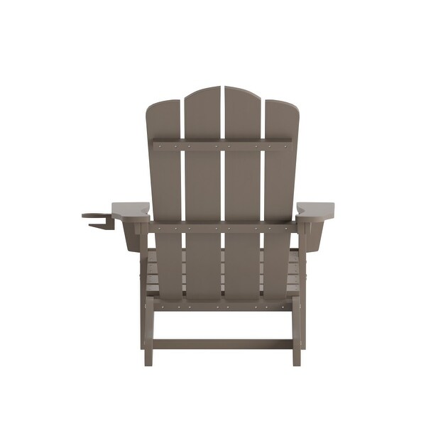 Set of 2 Commercial AllWeather Adirondack Chairs with Cupholders