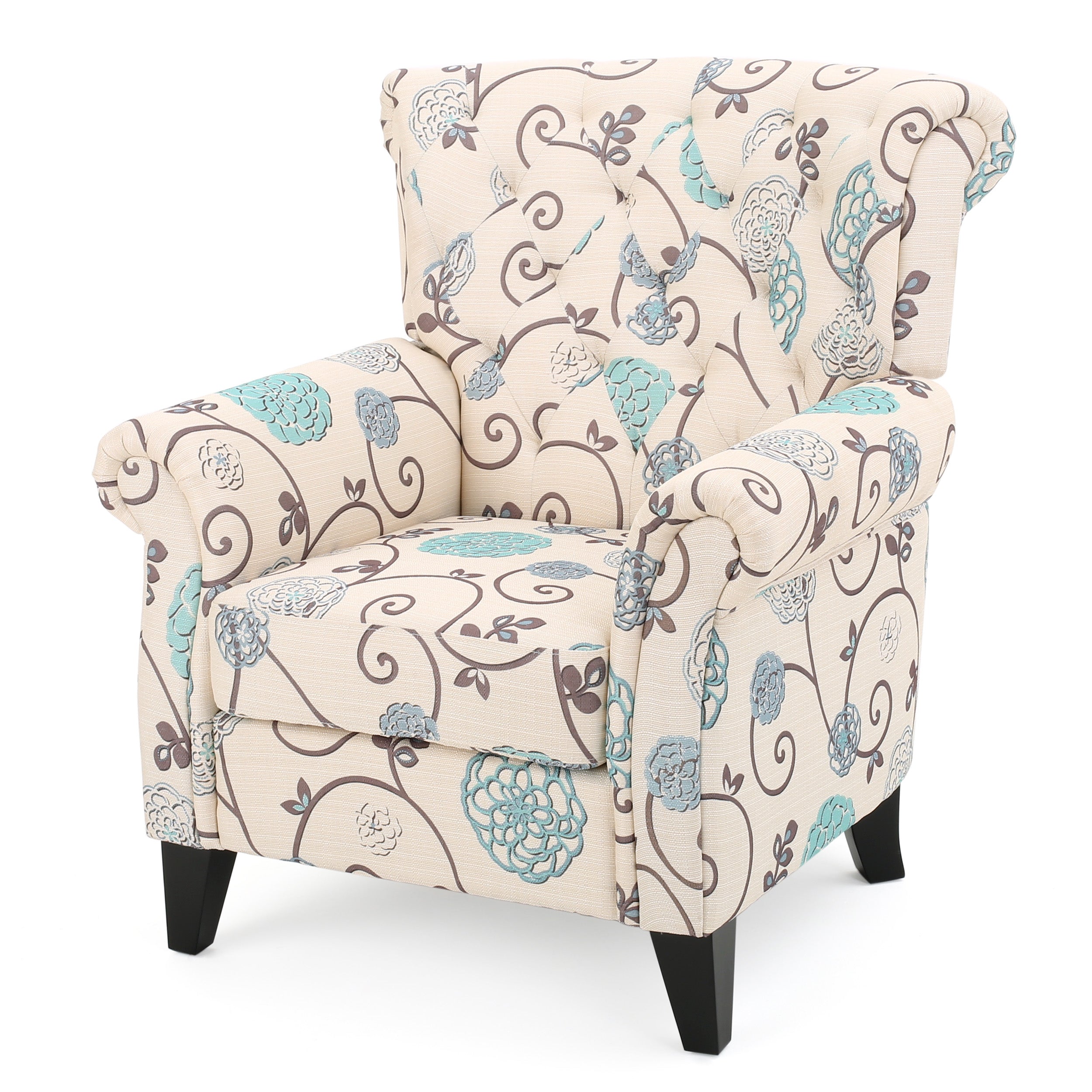 Solvang Floral Tufted Fabric Club Chair