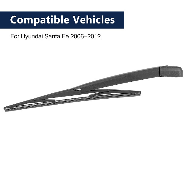 Unique Bargains Car Rear Windshield Wiper Blade Arm Set For Hyundai Santa Fe 06 12 Black 14 Inches