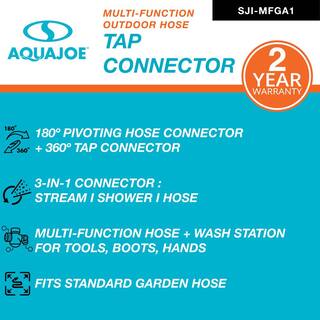 AQUA JOE Multi-Function Outdoor Faucet and Garden Hose Tap Connector SJI-MFGA1