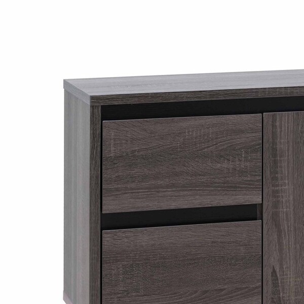 Hosa 60 Inch TV Media Entertainment Console， 2 Drawers， 1 Cabinet， Gray