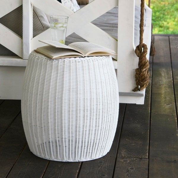 Household Essentials Indoor/Outdoor Multi-Purpose Barrel Basket Side Table