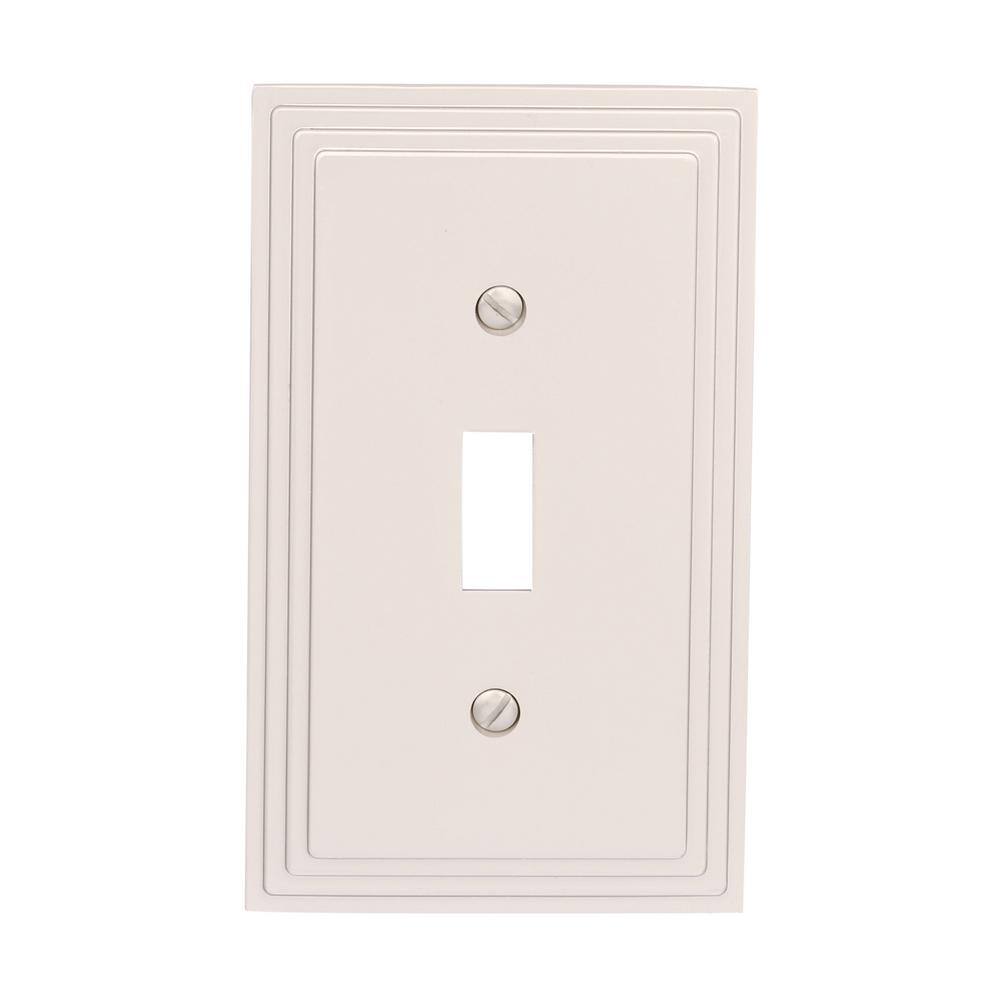 Hampton Bay Tiered 1 Gang Toggle Metal Wall Plate - Satin Nickel 84TNHB