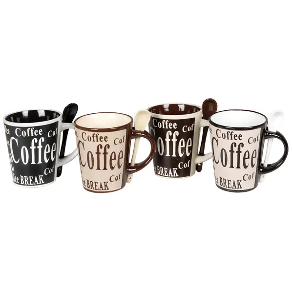 Gibson Home 4-Piece 13 oz Bareggio Mug Set with Spoon