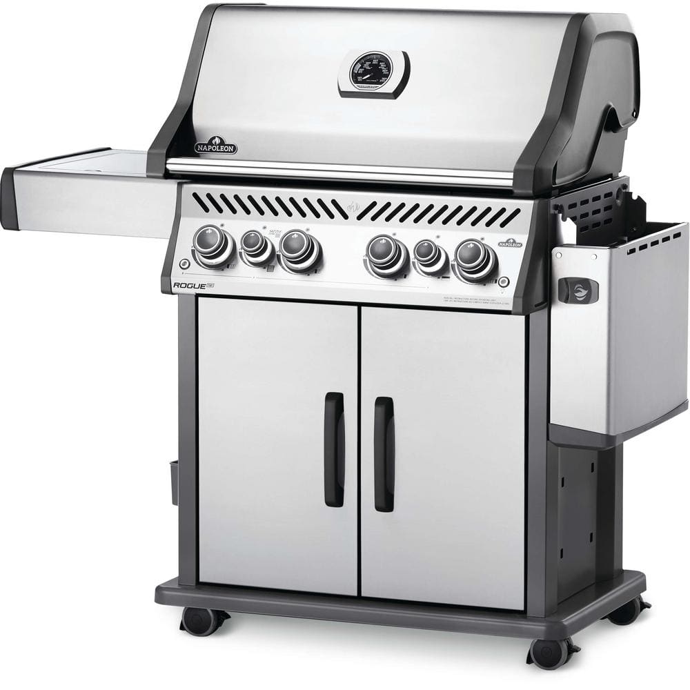 NAPOLEON Rogue 4-Burner Propane Gas Grill in Stainless Steel with Infrared Rear and Side Burners RSE525RSIBPSS-1