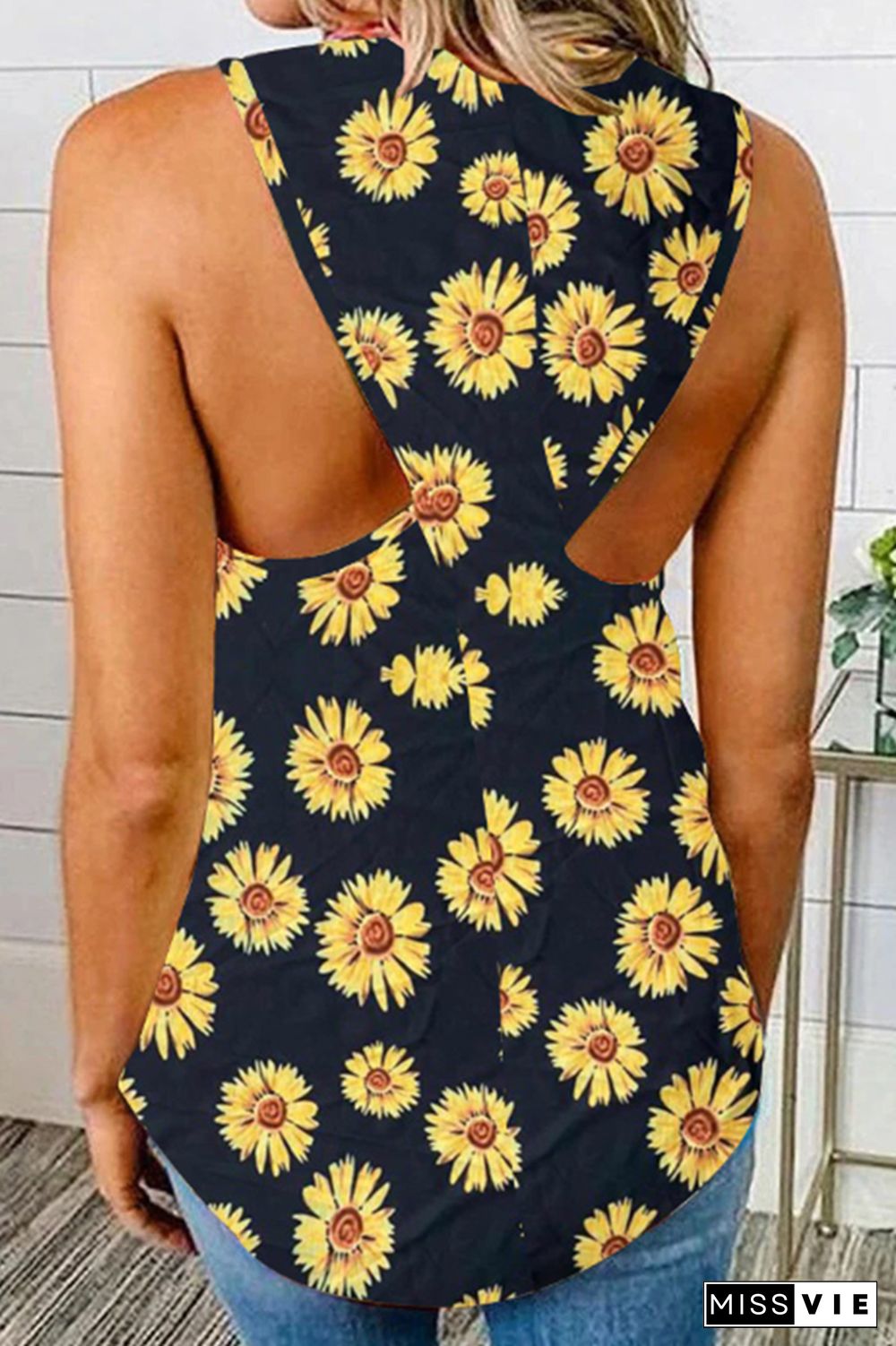 Sunflower Leopard Twisted Tank Top