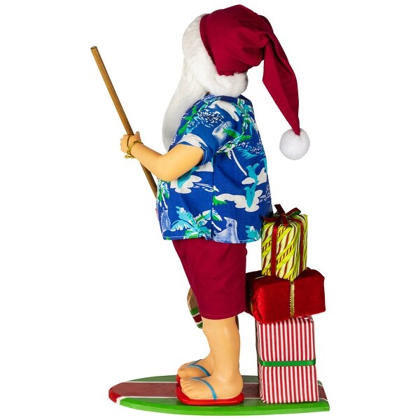 Santa on a Paddle Board Christmas Figure