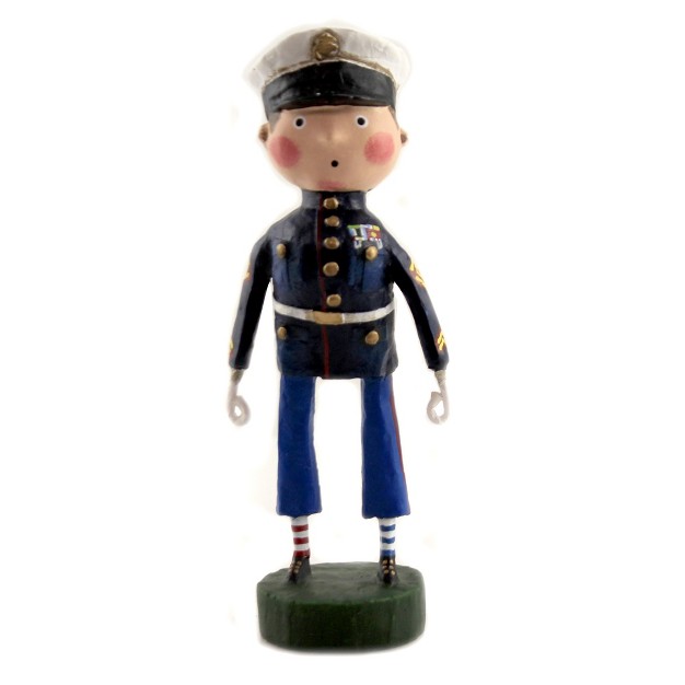 Lori Mitchell Lil x27 Marine One Figurines 6 5 Inches Soldier Dress Blues Patriotic 12263 Polyresin Blue