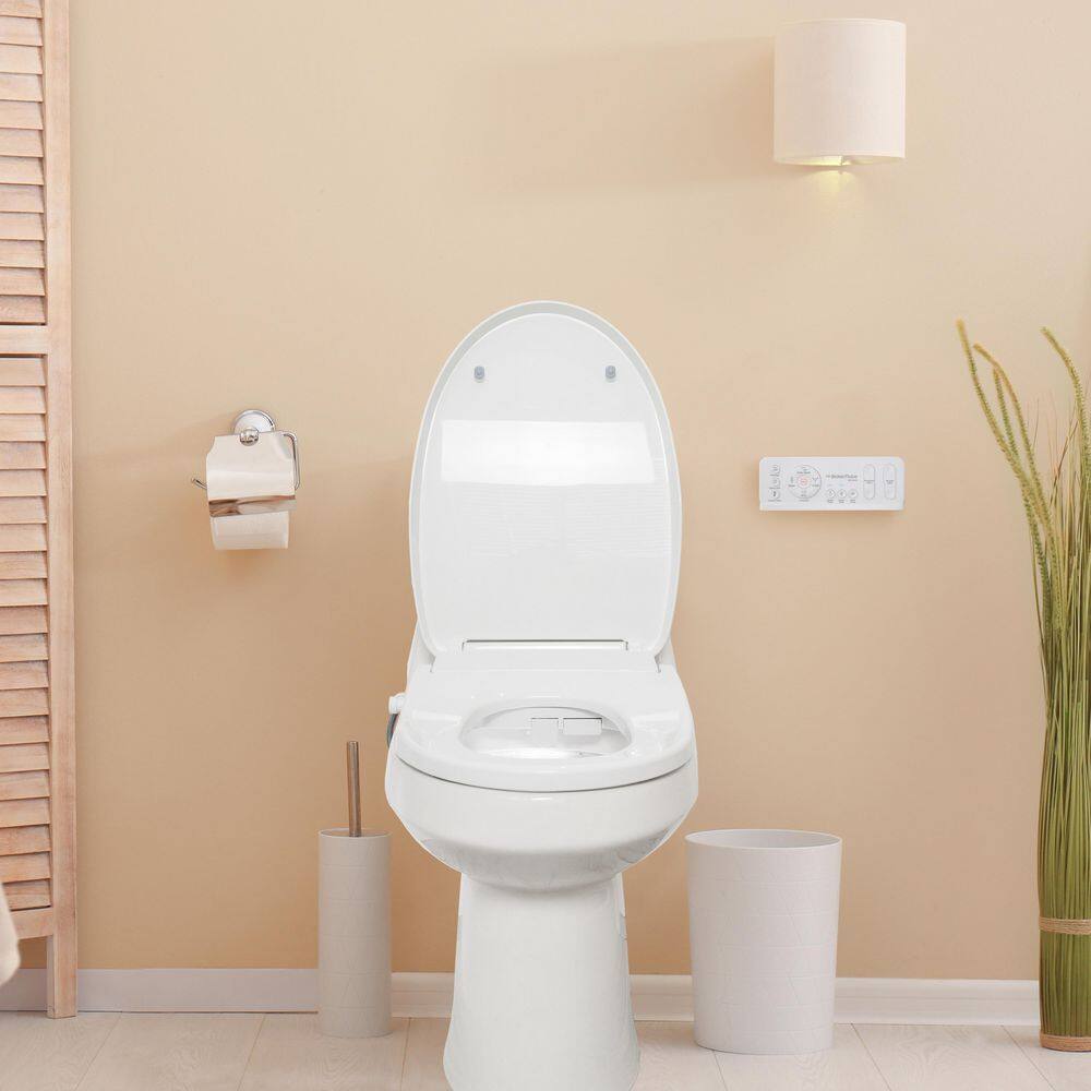 BIDETMATE 3000 Series Electric Bidet Seat for Elongated Toilets in White with Heated Spray Dryer Seat with Remote BM-3000R-E