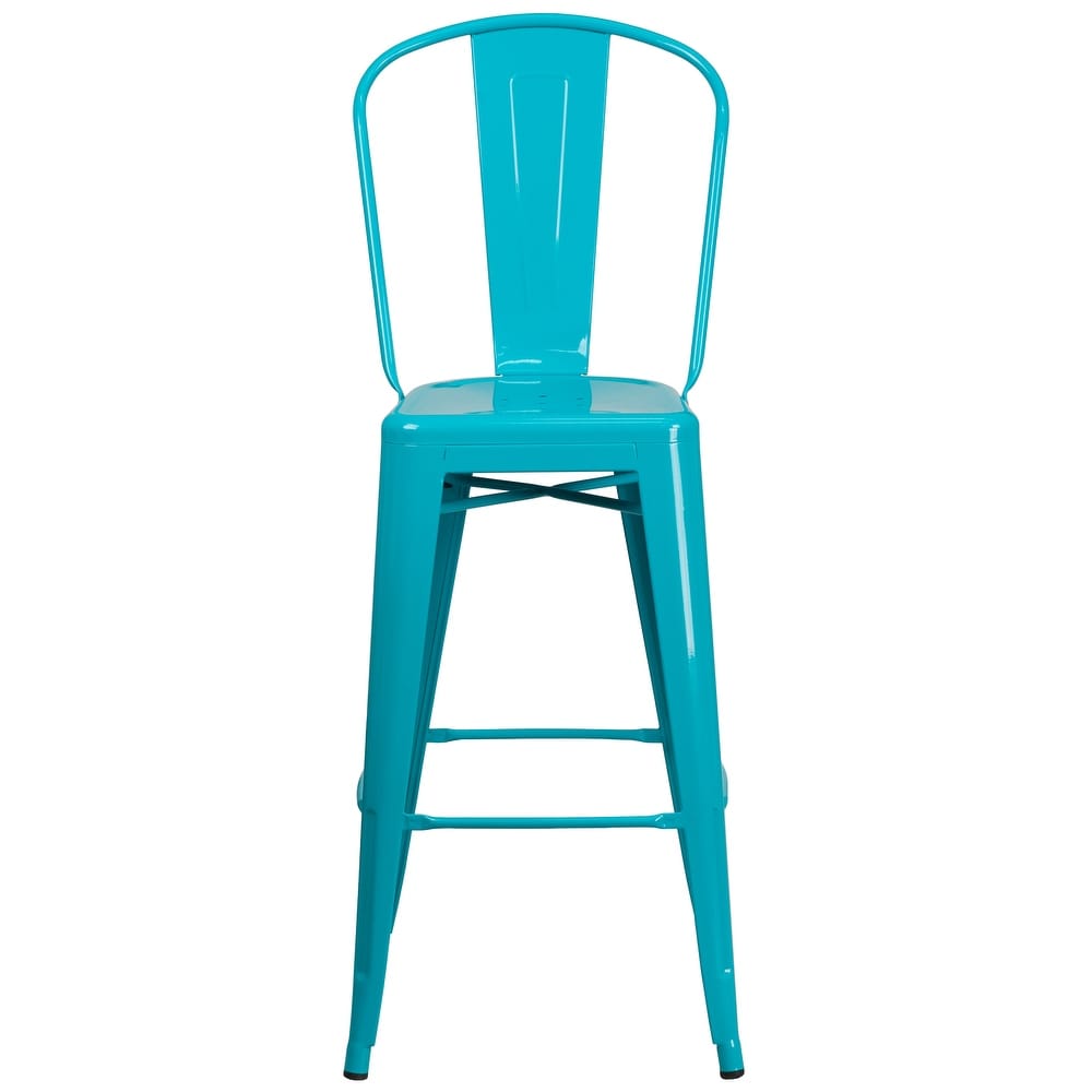 30'' High Metal Indoor Outdoor Barstool with Back   18\