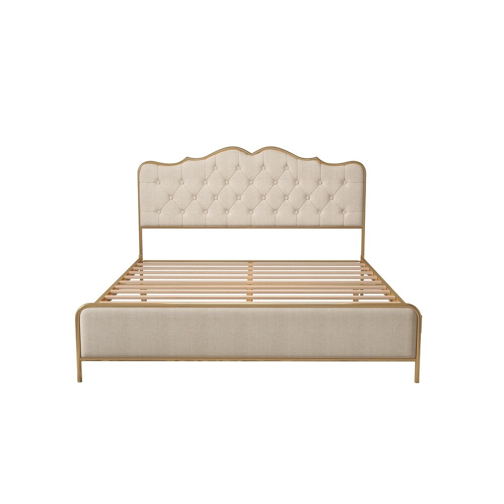 Buckle shaped backrest Platform Bed