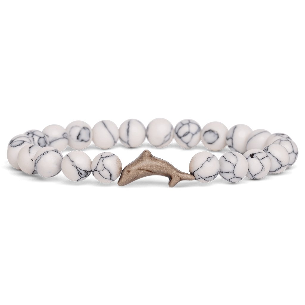 Fahlo  The Odyssey Bracelet in White Howlite- Dolphin-Tracking Bracelet