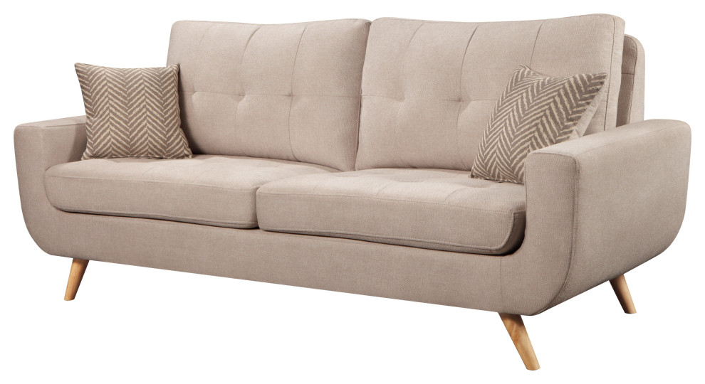 Polly Stain Resistant Fabric Sofa   Midcentury   Sofas   by Abbyson Living  Houzz