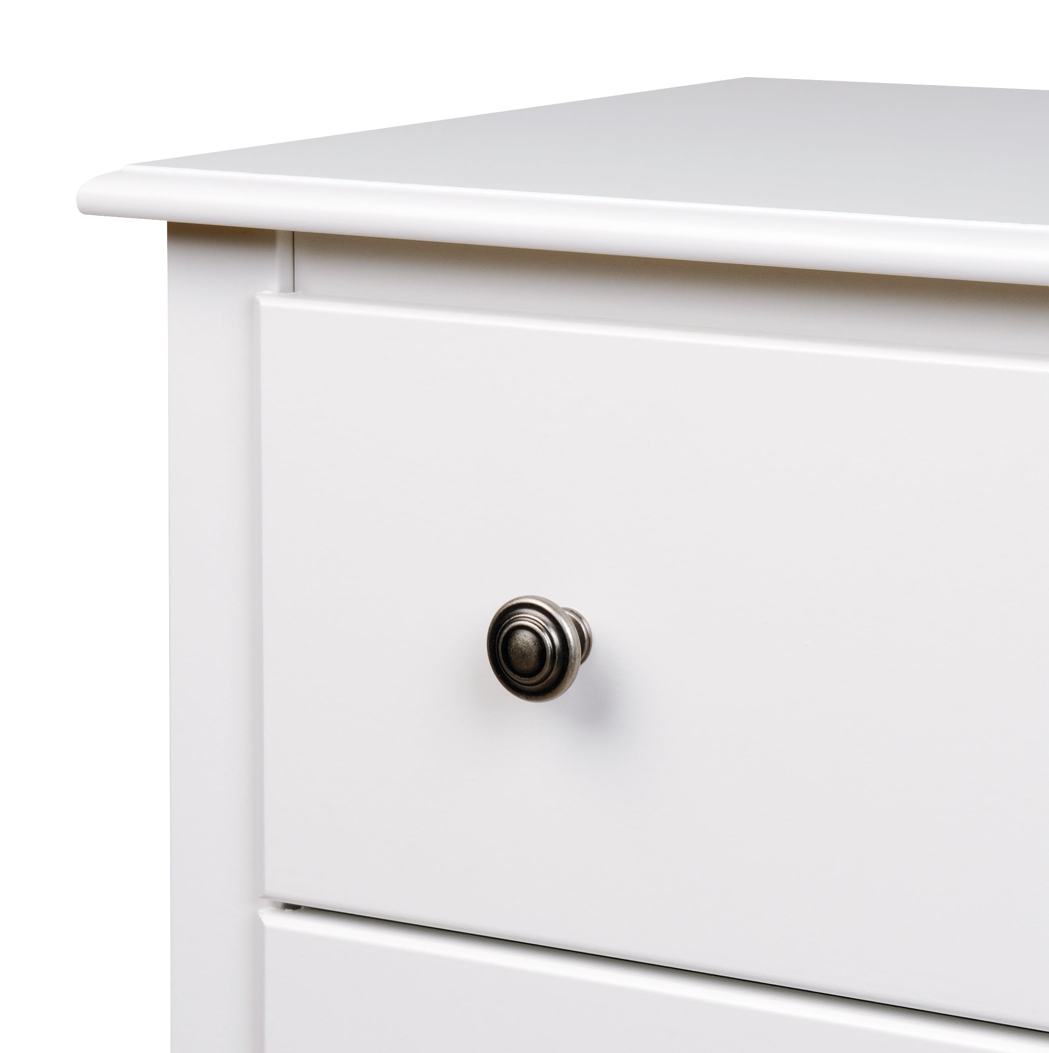 Prepac Monterey 5 Drawer Wooden Dresser Chest, 16" x 31.5" x 45.25", White