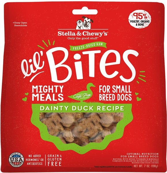 Stella and Chewy's Lil' Bites Dainty Duck Recipe Small Breed Freeze-Dried Raw Dog Food