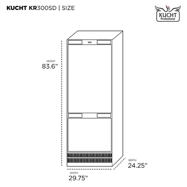 30 in. Width 16 cu. ft. Built-In Bottom Freezer Refrigerator in Custom Panel Ready， Counter Depth - 30