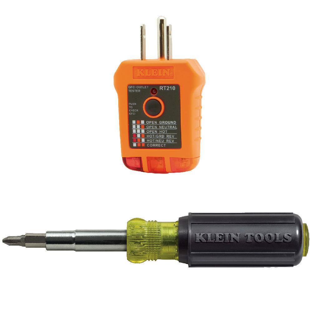 Klein Tools 11-in-1 Multi-Bit Screwdriver and Nut Driver and GFCI Receptacle Tester Tool Set M2O41406KIT