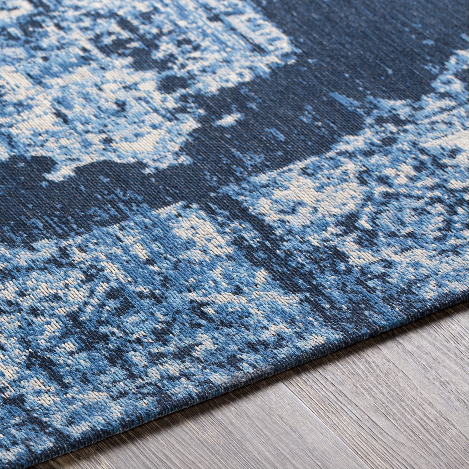 Amsterdam Hand Woven Rug in Navy, Sky Blue, Camel, Beige, Medium Gray