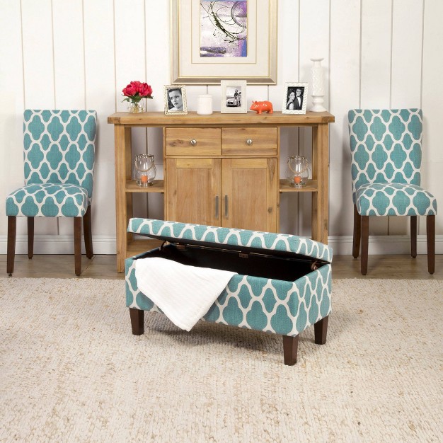 Drake Large Decorative Storage Bench Teal Homepop