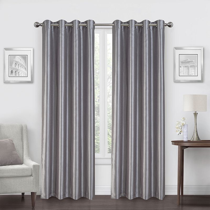 Regal Home 2 Solid Faux Silk Window Curtain Panels