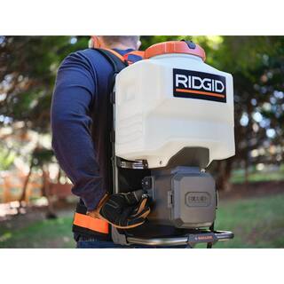 RIDGID 18-Volt Cordless Battery 4 Gal. Backpack Chemical Sprayer with 2.0 Battery and Charger R01501KVNM