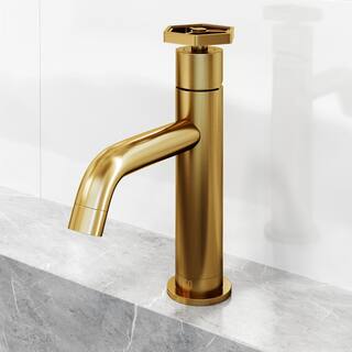 VIGO Ruxton Single Handle Single-Hole Bathroom Faucet in Matte Brushed Gold VG01050MG