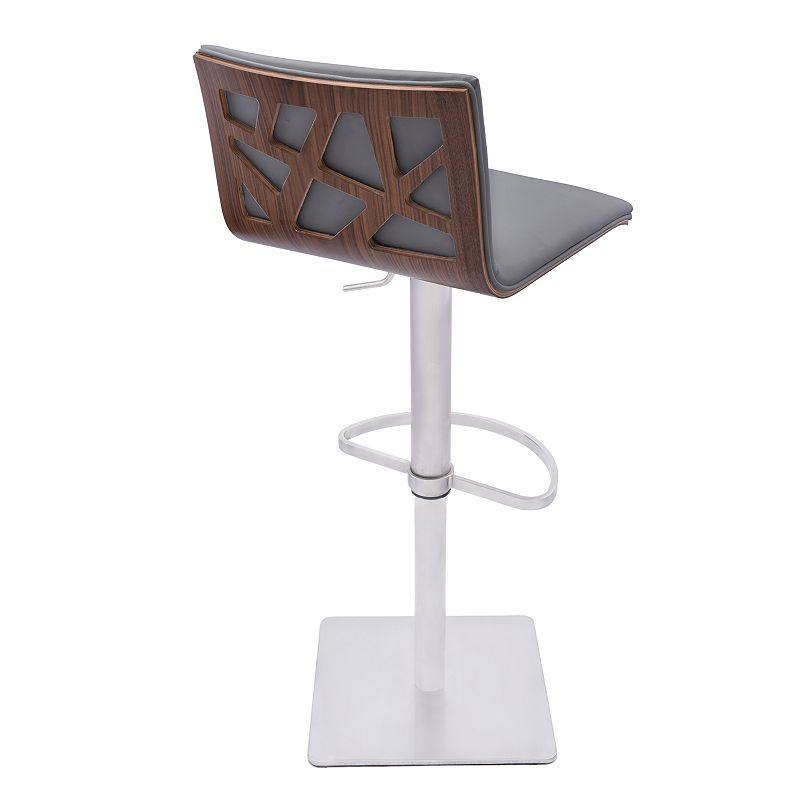 Armen Living Crystal Adjustable Faux-Leather Bar Stool