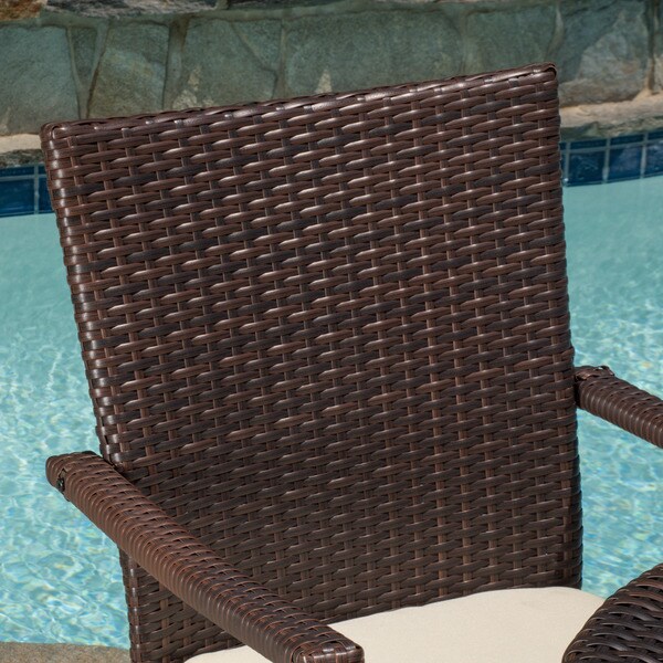 Christopher Knight Home Georgina Outdoor 3piece Wicker Bistro Set with Cushions