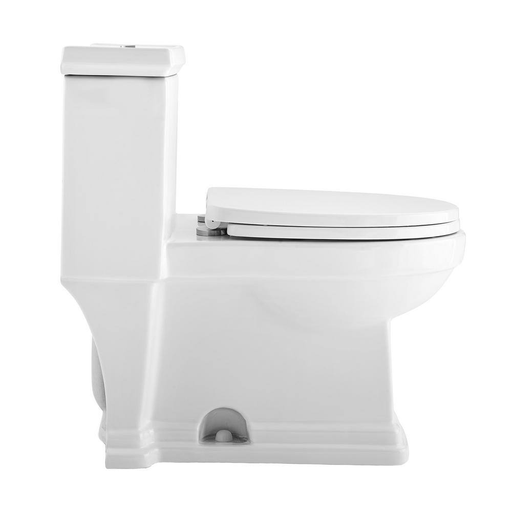 Swiss Madison Voltaire 1-Piece 0.81.28 GPF Dual Flush Elongated Toilet in White Seat Included SM-1T113