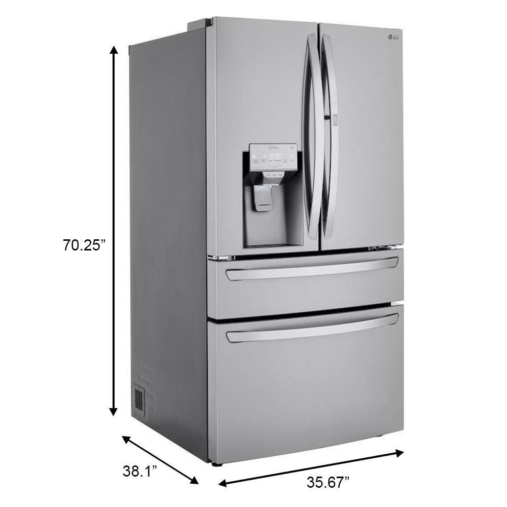 LG 30 cu. ft. 4-Door French Door Refrigerator Door-In-Door Full-Convert Drawer Craft Ice in PrintProof Stainless Steel LRMDS3006S