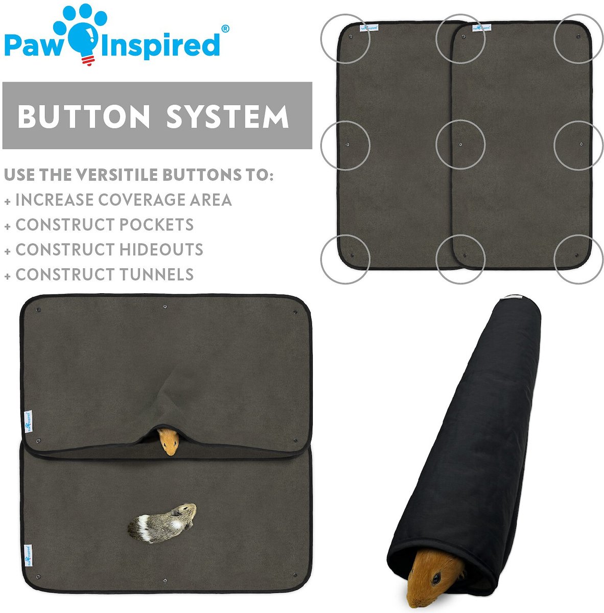 Paw Inspired Washable Fleece Guinea Pig Cage Liners