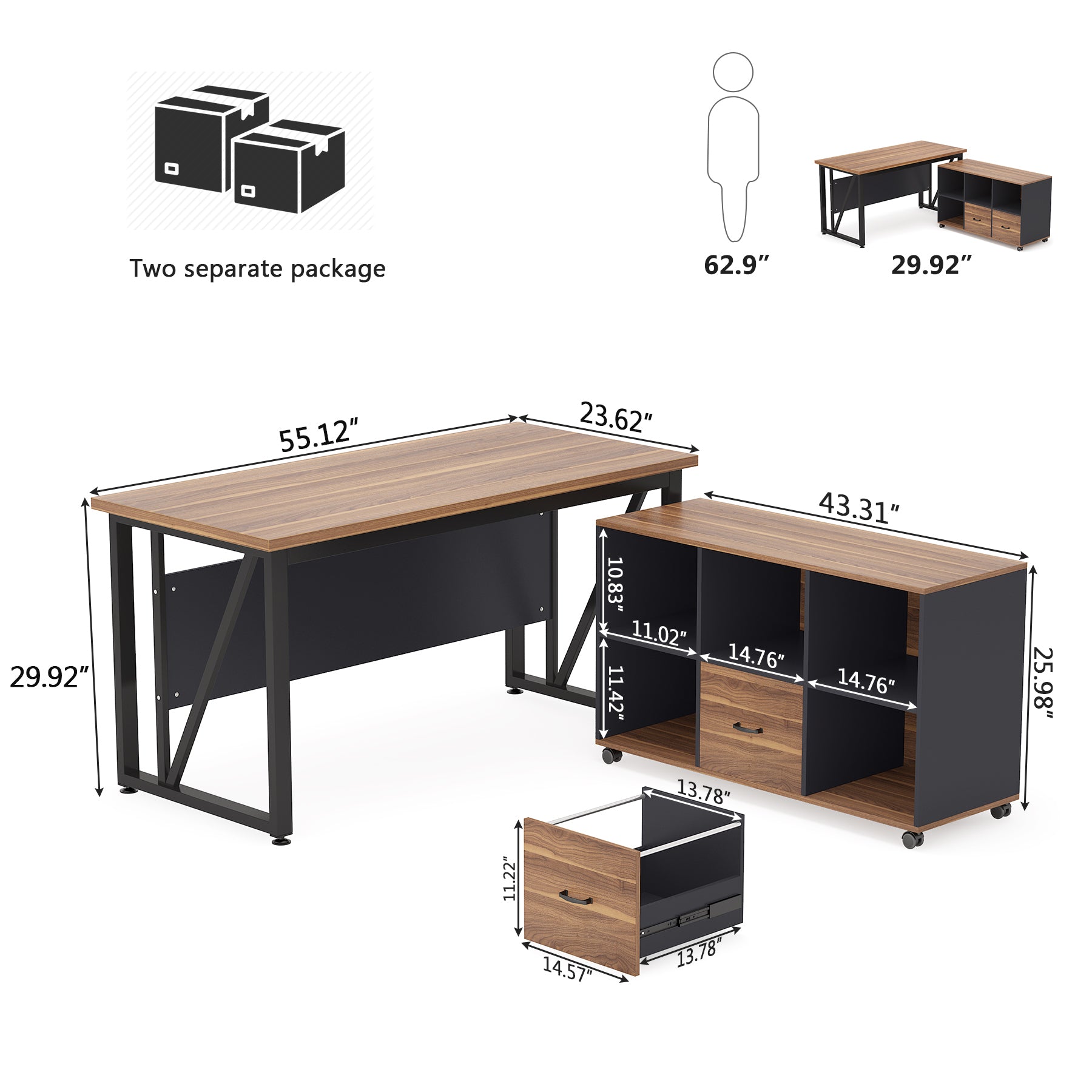 L-Shaped Computer Desk, 55