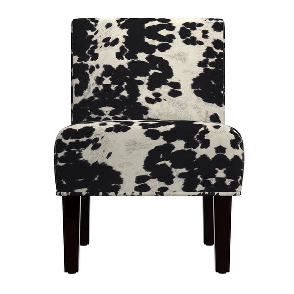 Black and White Faux Cow Hide Fabric Accent Chair by iNSPIRE Q Bold