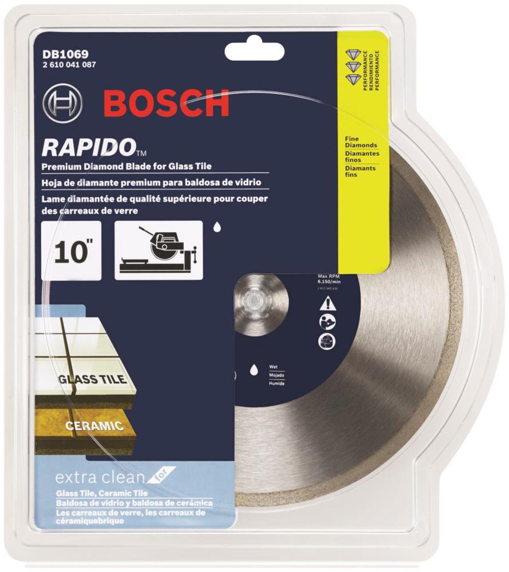 10 In. Rapido™ Premium Continuous Rim Diamond Blade for Glass Tile ;