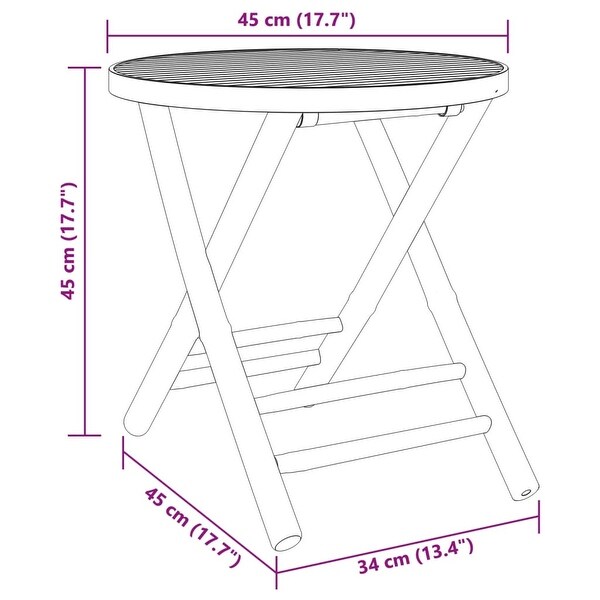 vidaXL Folding Patio Table Ã˜17.7